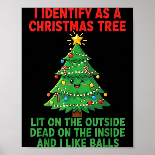 I Identify As A Christmas Tree Lit On The Outside Poster (Vorne)