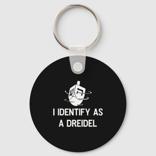 I Identify As A Dreidel Funny Hanukkah Gelt Menora Schlüsselanhänger (Vorderseite)