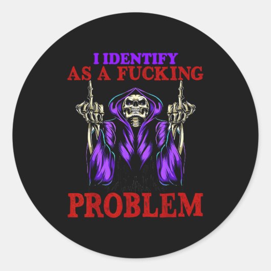 I Identify As A Foring Problem Runder Aufkleber (Vorderseite)