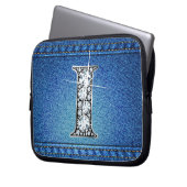I Imitate "Diamond" Denim Stitching Electronics Ba Laptopschutzhülle (Vorderseite Links)
