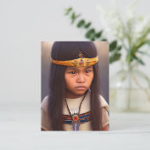 i\iNDIAN LITTLE Native American BOY Postkarten (Stehend Vorderseite)