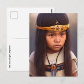 i\iNDIAN LITTLE Native American BOY Postkarten (Vorne/Hinten)