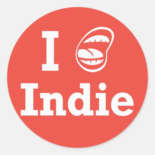 I [ ☺] Indie Runder Aufkleber (Vorderseite)