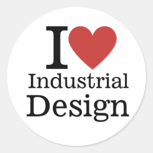 I ❤️ Industriedesign für Studenten/Fakultät Runder Aufkleber