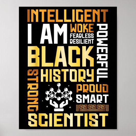 I Intelligent Black History Proud Scientist Strong Poster (Vorne)