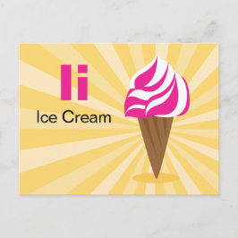 I is for Ice Cream - Alphabet Flash Card Postkarte