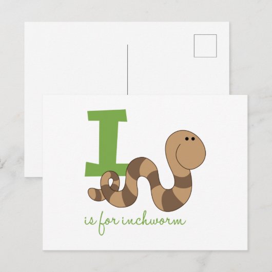 I is for inchworm postkarte (Vorne/Hinten)