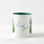 " i is Lucky" lil'dragon Kleeblatt Tasse (Zentrum)