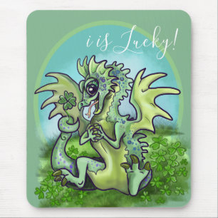 "i is Lucky!" lis glücklicher Kleeblatt Dragon Mousepad