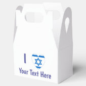 I (israelisches Flaggenherz) Ihr Text blau Geschenkschachtel (Geöffnet)