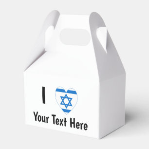 I (israelisches Flaggenherz) Ihr Text Geschenkschachtel