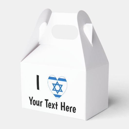 I (israelisches Flaggenherz) Ihr Text Geschenkschachtel (Vorderseite)