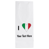 I (Italienische Flag Herzfrequenz-Liebe) Ihr Text Geschenktüte Für Weinflaschen (Rückseite)