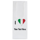 I (Italienische Flag Herzfrequenz-Liebe) Ihr Text Geschenktüte Für Weinflaschen (Vorderseite)
