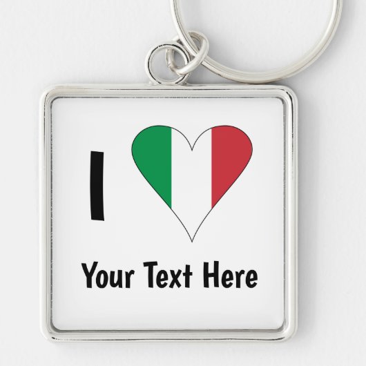 I (Italienische Flag Herzfrequenz-Liebe) Ihr Text Schlüsselanhänger (Vorne)