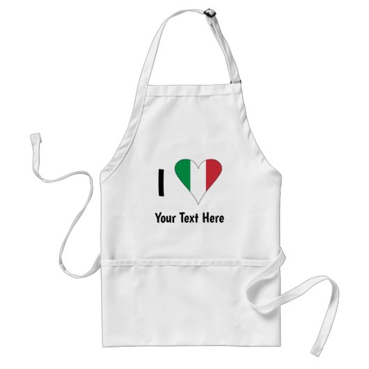 I (Italienische Flag Herzfrequenz-Liebe) Ihr Text Schürze (Vorne)