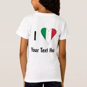 I (Italienische Flag Herzfrequenz-Liebe) Ihr Text T-Shirt