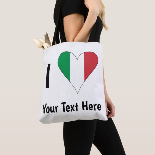 I (Italienische Flag Herzfrequenz-Liebe) Ihr Text Tasche (Von Nahem)