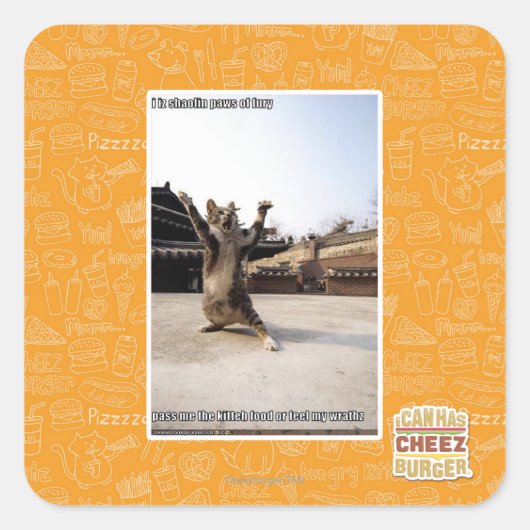 I iz Shaolin-Pfoten aus Zorn Quadratischer Aufkleber (Vorderseite)