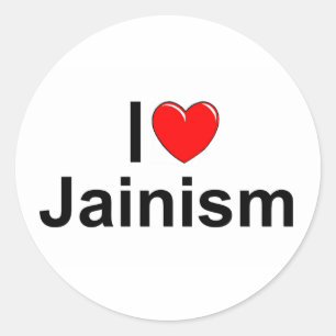 I Jainismus der Liebe-(Herz) Runder Aufkleber