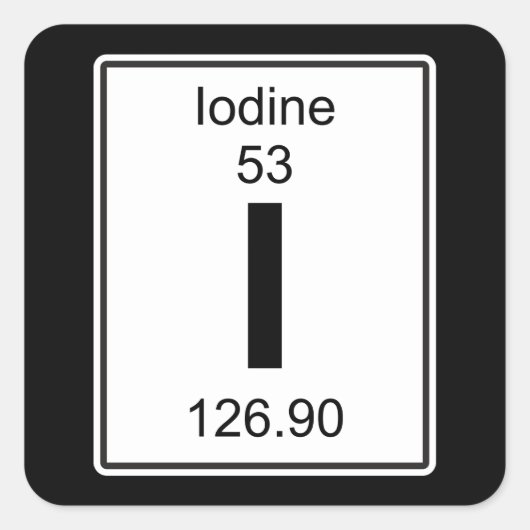I - Jod Quadratischer Aufkleber (Vorderseite)