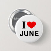 I ❤️ JUNE I LIEBE JUNE I HEART JUNE BUTTON (Vorne & Hinten)