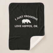 I Just Freaking Liebe Hippos Geschenk Sherpadecke (Vorderseite)
