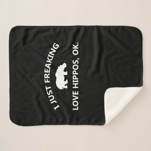 I Just Freaking Liebe Hippos Geschenk Sherpadecke (Vorderseite (Horizontal))