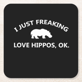 I Just Freaking Love Hippos Gift Rechteckiger Pappuntersetzer
