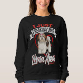 I Just Freaking Love Lhasa Apsos Dog Raglan Baseba Sweatshirt (Vorderseite)