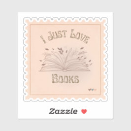 I Just Liebe Books Briefmarke Stil schön Aufkleber