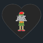 I Just Like to Run Running Runner Christmas Elf Herz-Aufkleber<br><div class="desc">I Just Like to Run Running Runner Christmas Elf</div>