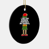 I Just Like to Run Running Runner Christmas Elf Keramik Ornament (Rechts)