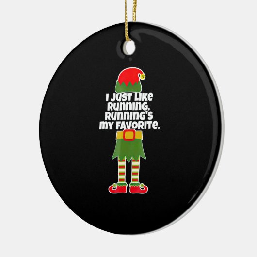 I Just Like to Run Running Runner Christmas Elf Keramik Ornament (Links)