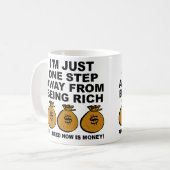 I Just Need Money Funny Mug or Travel Mug Kaffeetasse (Vorderseite Links)