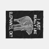 I Just Really Like Elephants Funny Elephant Lover Fleecedecke (Vorderseite (Horizontal))