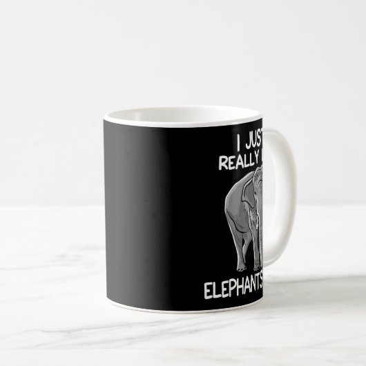 I Just Really Like Elephants Funny Elephant Lover  Kaffeetasse (VorderseiteRechts)