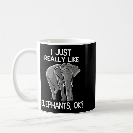 I Just Really Like Elephants Funny Elephant Lover Kaffeetasse (Links)