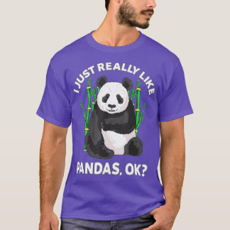 I Just Really Like Pandas Ok Cute Panda Kids Men W T-Shirt
