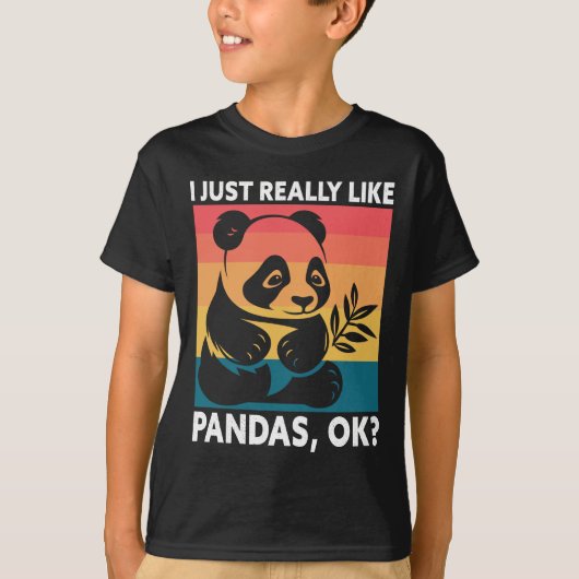 I Just Really Like Pandas OK – Cute Retro Panda T-Shirt (Vorderseite)