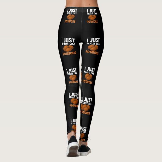 I Just Really Like Potatoes Potato Food Humor Leggings (Rückseite)