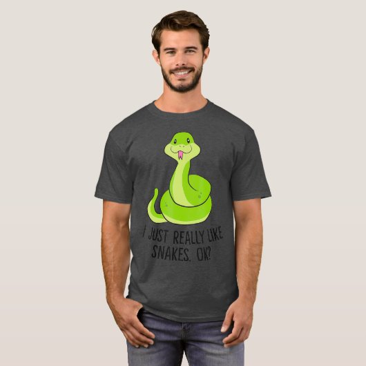 I Just Really Like Snakes Ok Cute Snake Gift T-Shirt (Vorne ganz)