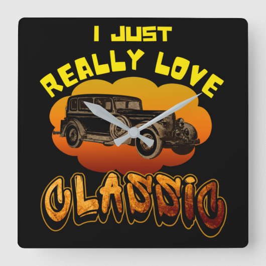 i just really love classic quadratische wanduhr (Vorderseite)