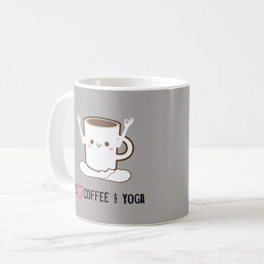 ❤ I Kaffee und Yoga Kaffeetasse (Vorderseite Links)