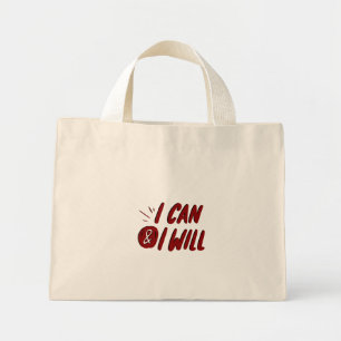 i kann und i wird motivierend Design Mini Stoffbeutel