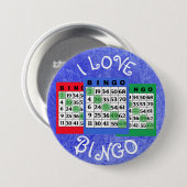 I kardiert Liebe BINGO Knopf Button (Vorne & Hinten)