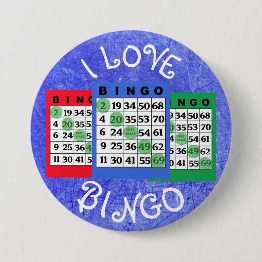 I kardiert Liebe BINGO Knopf Button (Vorderseite)