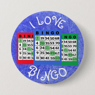 I kardiert Liebe BINGO Knopf Button