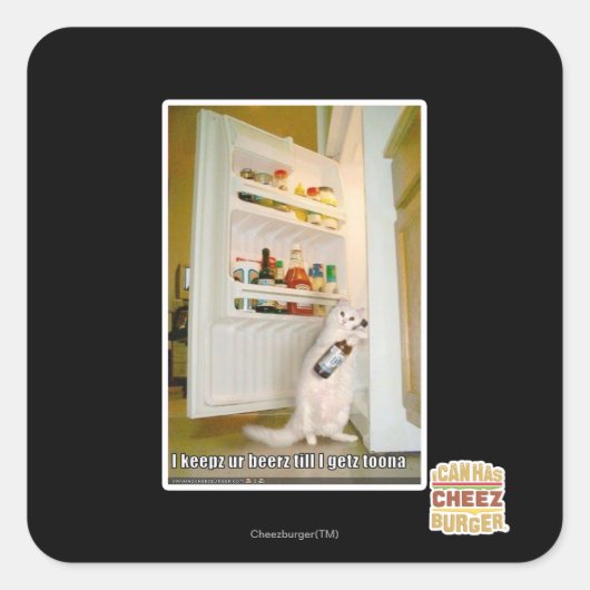 I keepz ur beerz quadratischer aufkleber (Vorderseite)