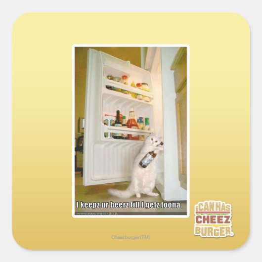 I keepz ur beerz quadratischer aufkleber (Vorderseite)